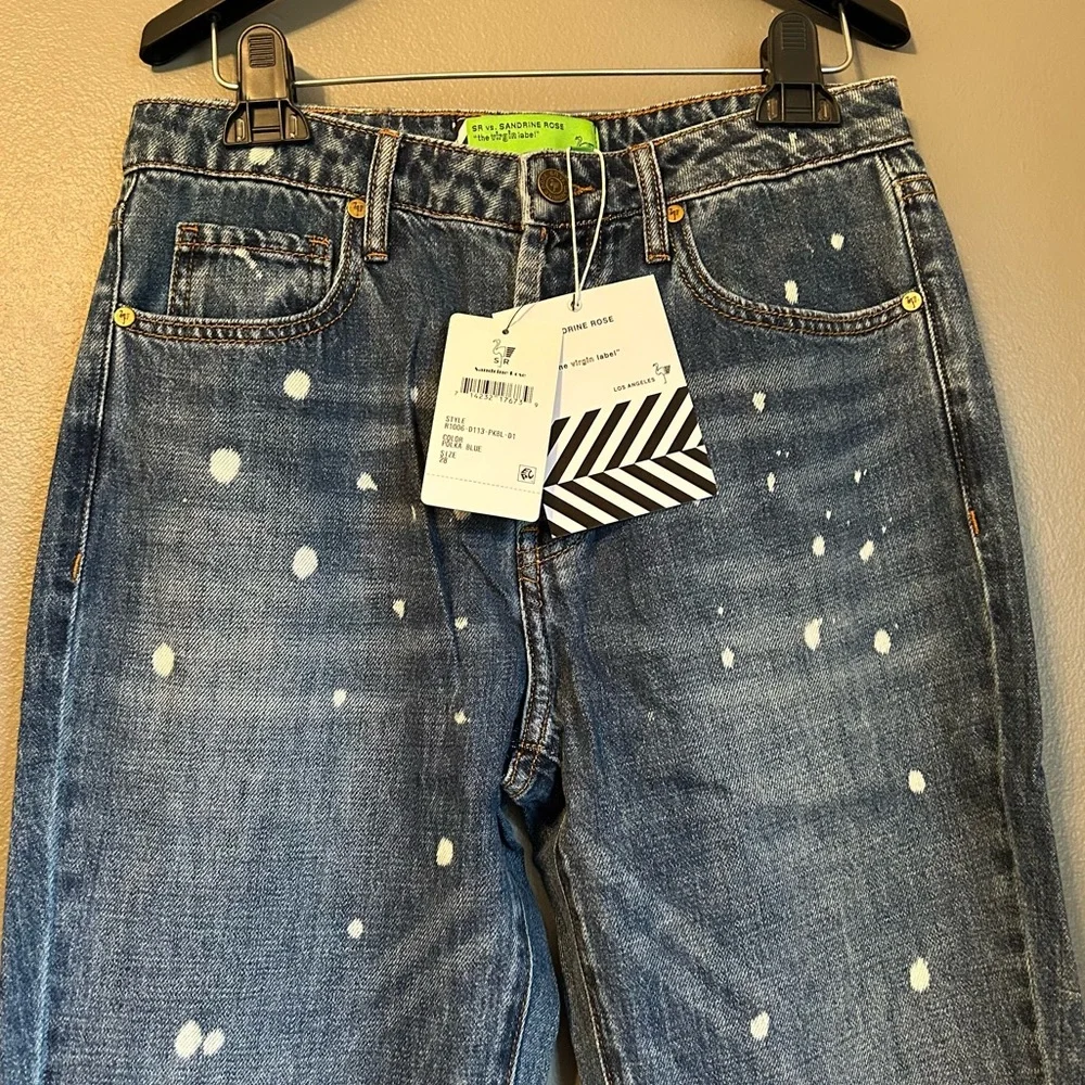 NWT Free People Sandrine Rose Sz 28/US 6 Polka dot High-rise Skinny Jeans! - Picture 3 of 16